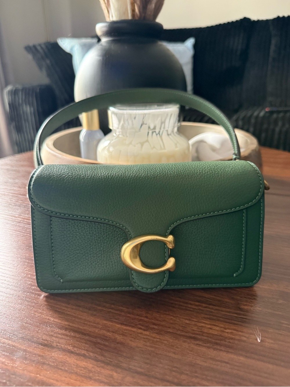 Coach Green Tabby 26 Leather Shoulder Bag with Gold 'C' Accent